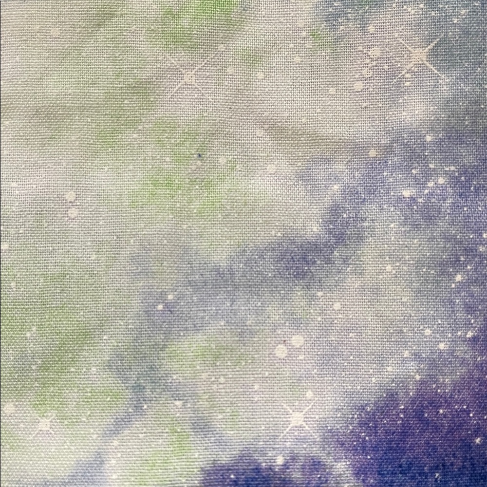 ✨$5 OFF BUNDLE✨ Cotton Fat Quarters Green Blue Purple Star Galaxy Print Quilting - Picture 9 of 12
